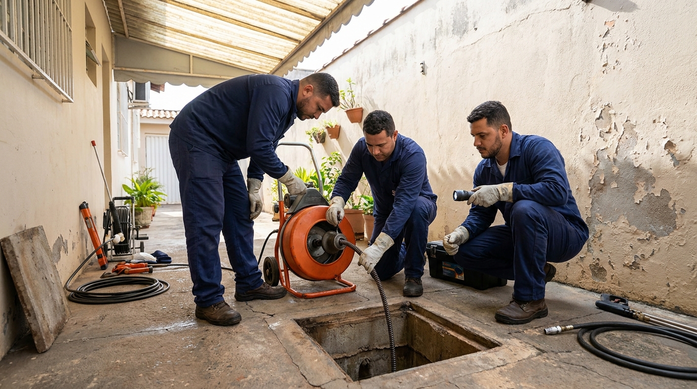 Desentupimento de esgoto com hidrojateamento em Aracaju‑SE