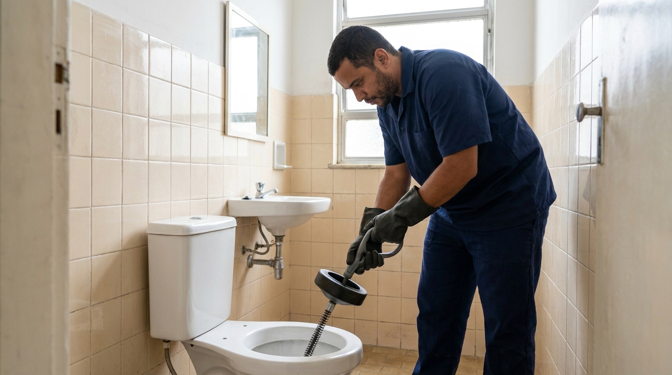 Desentupimento de vaso residencial em Aracaju‑SE