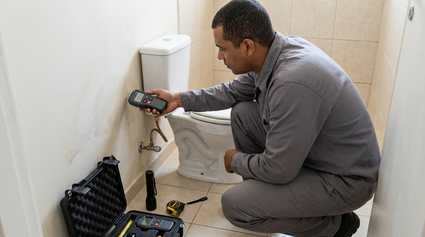 Técnico de caça vazamento em residência em Aracaju‑SE
